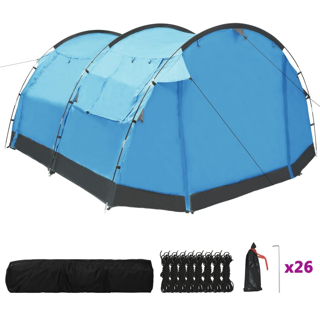 Tunnel Camping Tent 4 Person Blue